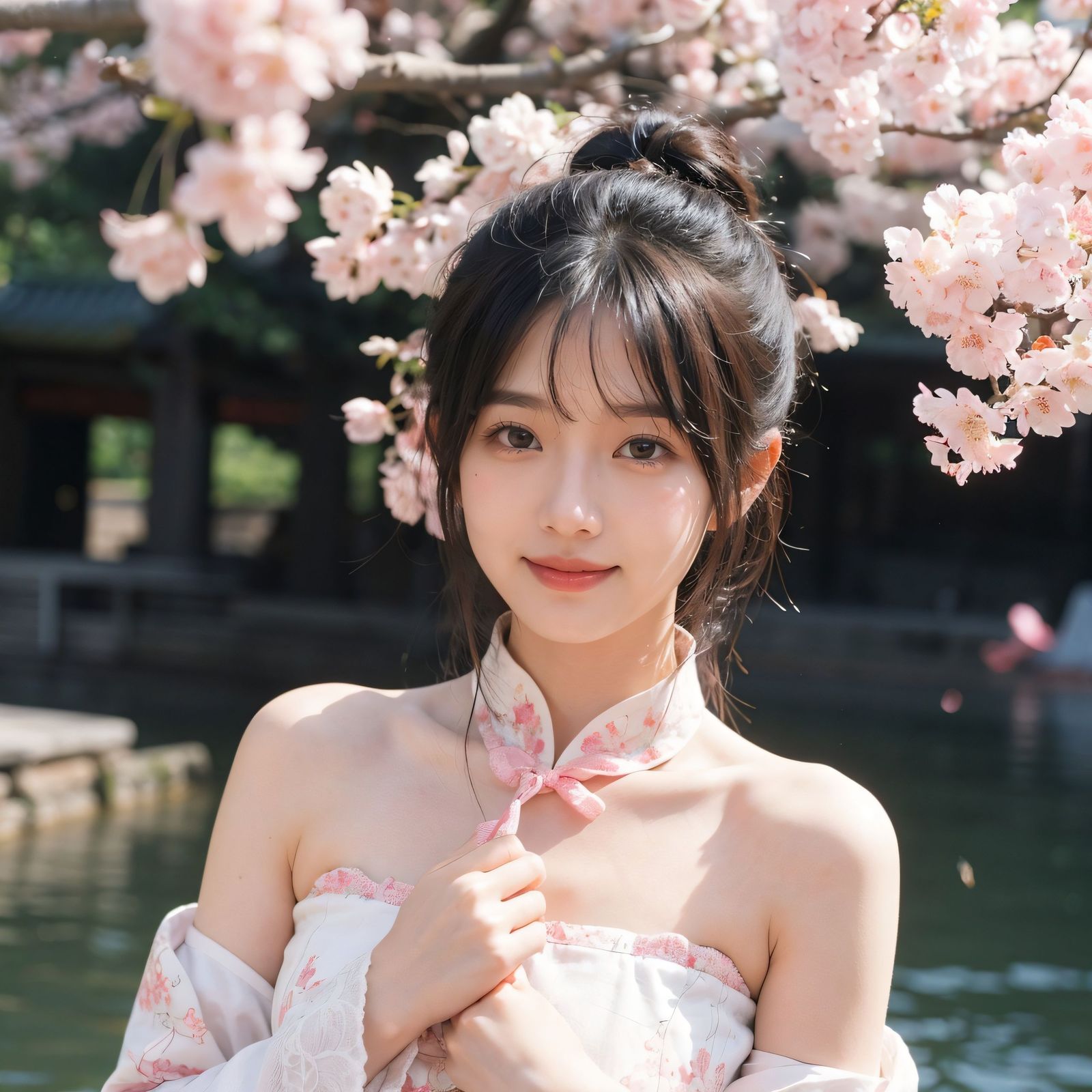 樱花少女插画图片壁纸