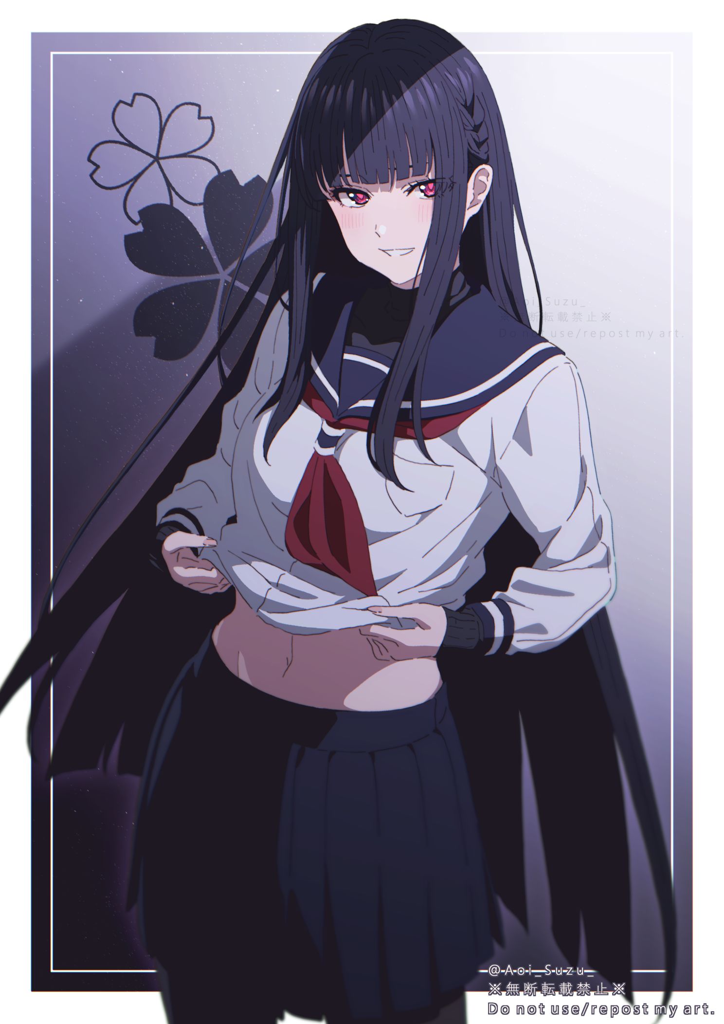 誘惑する前髪ぱっつん黒髪ロングちゃん头像同人高清图