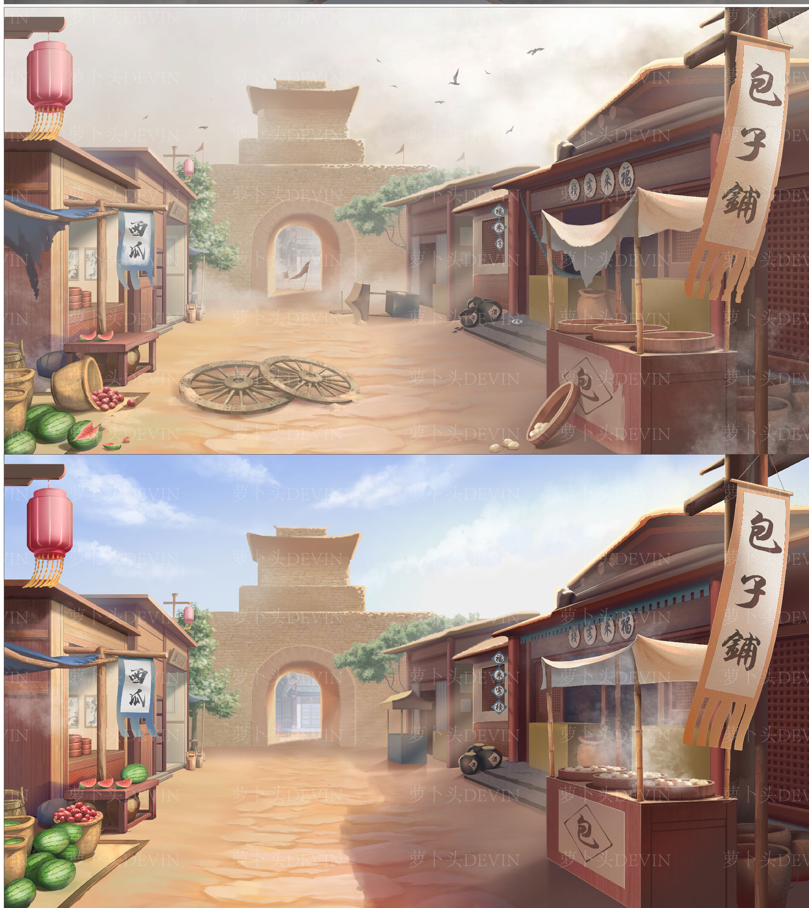 文游场景（猫之宿约者）手绘定制头像同人高清图
