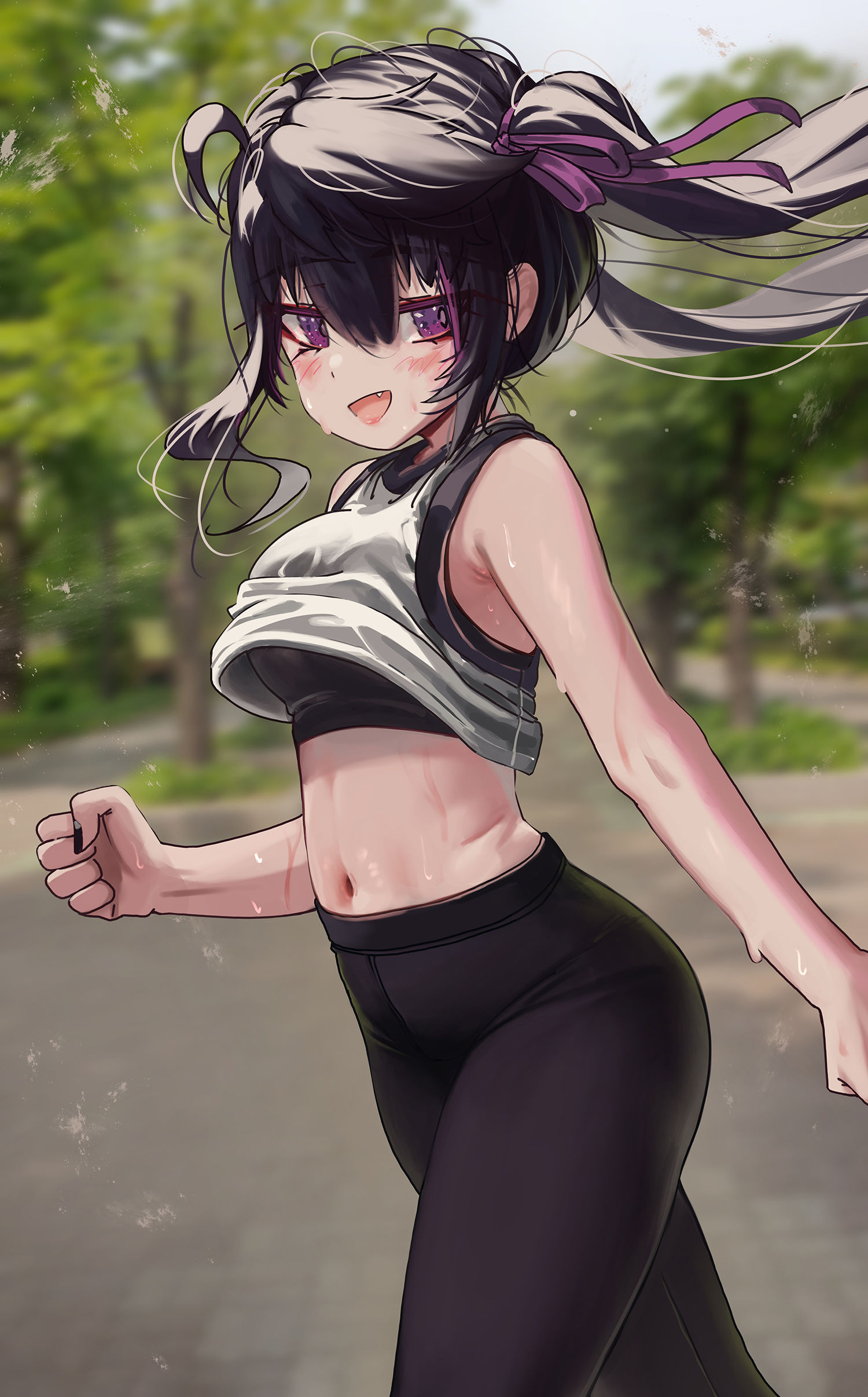 「ついてこれてる？　息、ちょっと荒くなってきたよ〜？」插画图片壁纸