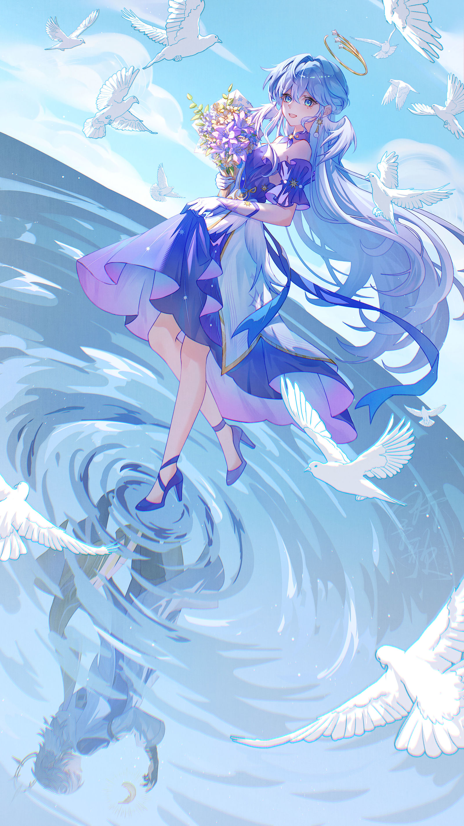 小鸟兄妹插画图片壁纸