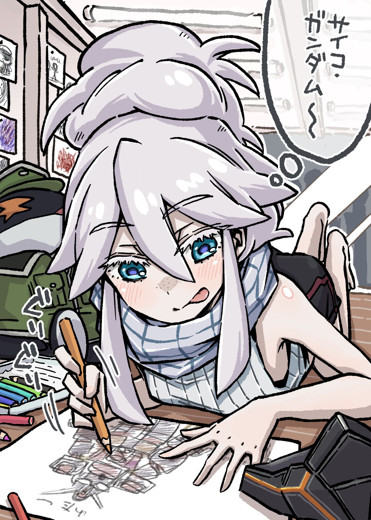 ドゥーちゃんとホラー作品で子供が描く絵插画图片壁纸
