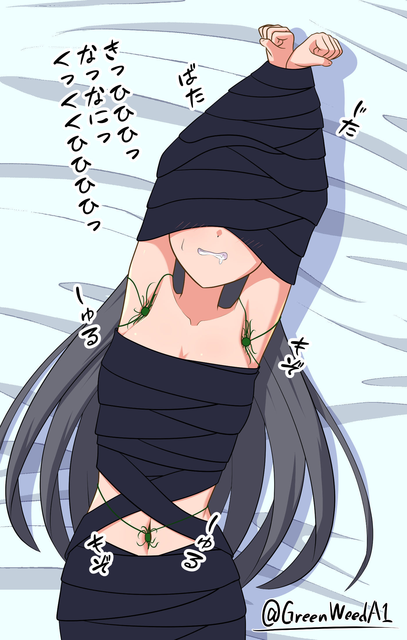ぐるぐる巻き拘束＋くすぐりボール插画图片壁纸