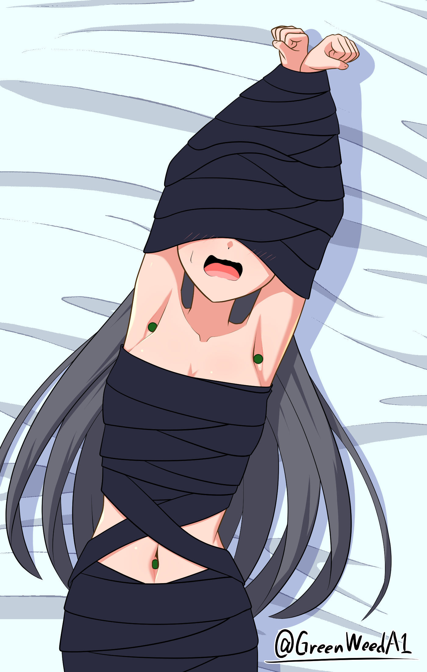 ぐるぐる巻き拘束＋くすぐりボール插画图片壁纸