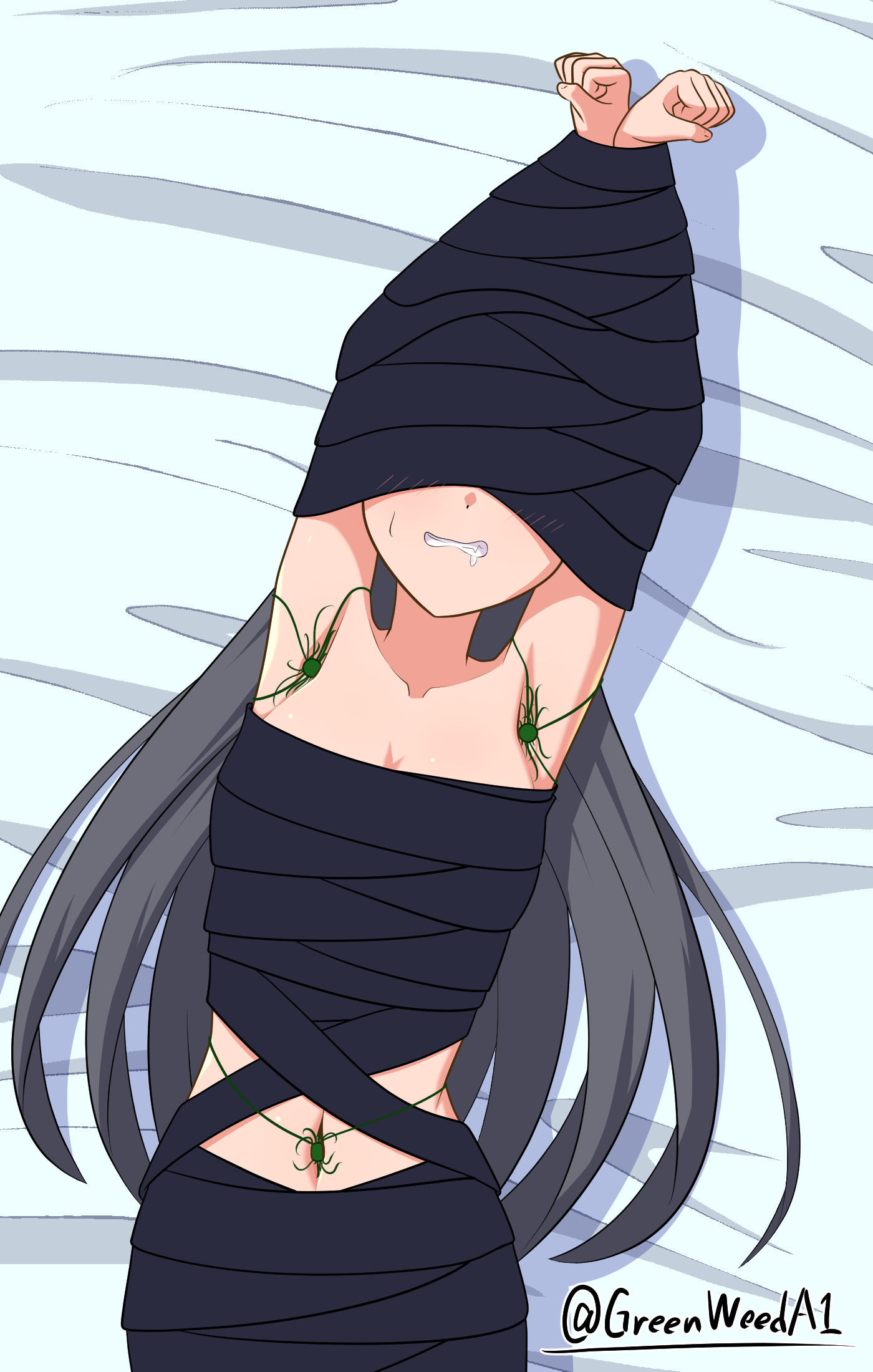 ぐるぐる巻き拘束＋くすぐりボール插画图片壁纸