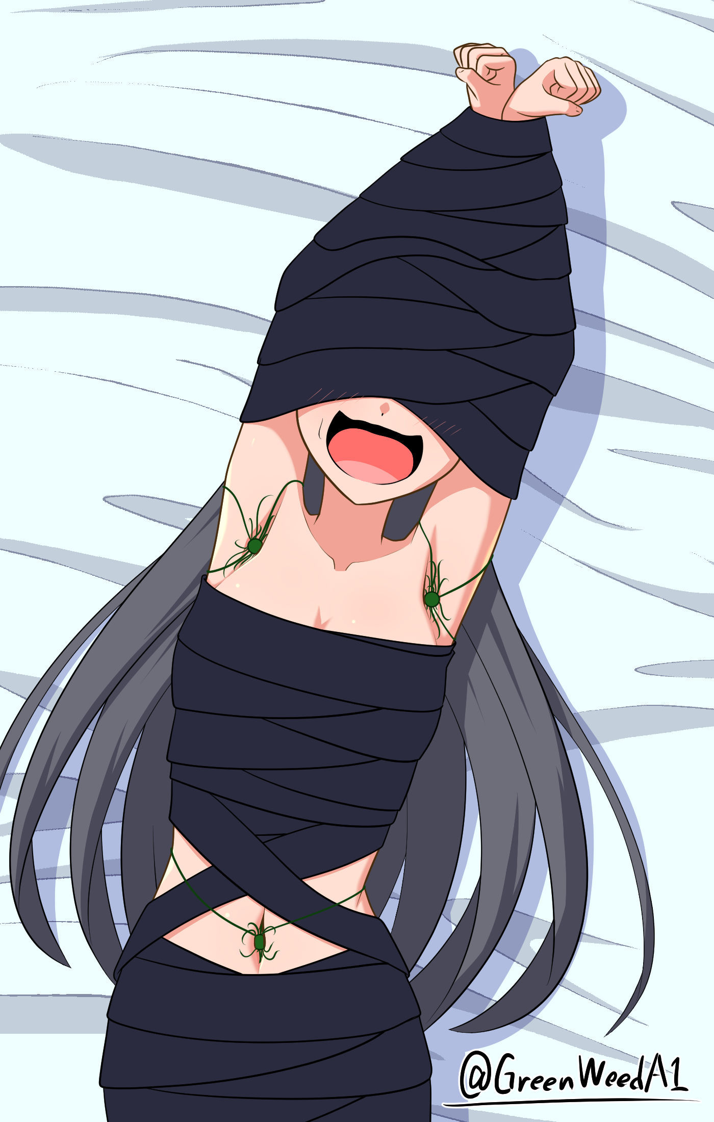 ぐるぐる巻き拘束＋くすぐりボール插画图片壁纸