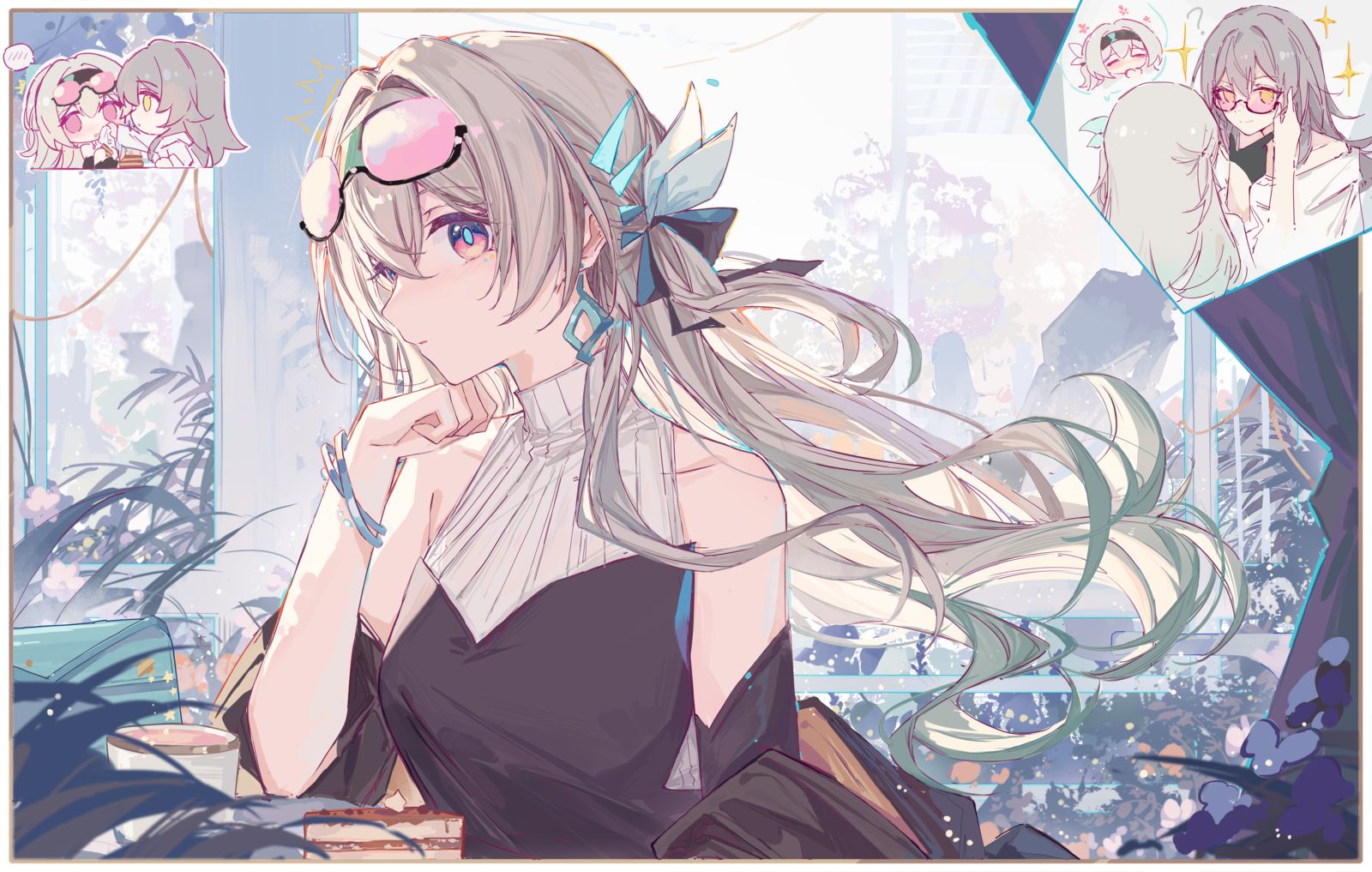 【动态壁纸】流萤-鸢尾花艺人插画图片壁纸