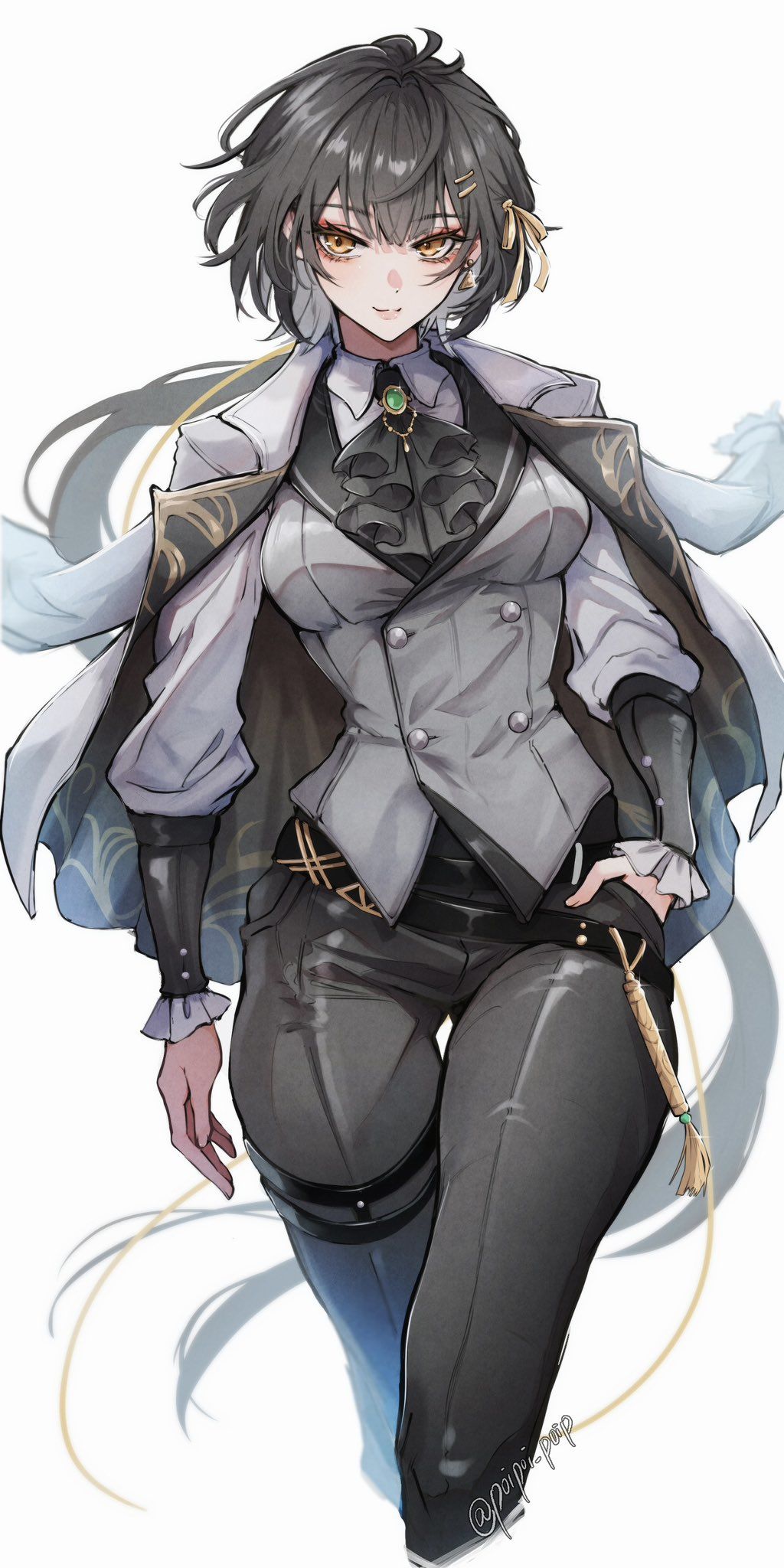 コミケ描き下ろし絵のスーツ漂泊者♀ちゃん插画图片壁纸