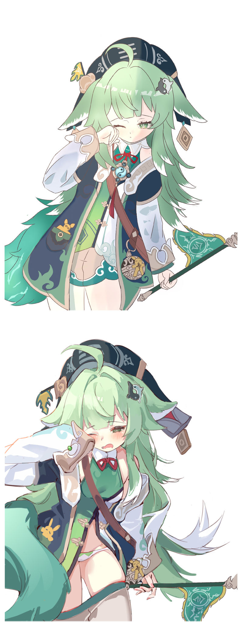 P站画师作品_微评画_战胜困意的唯一办法…睡大觉【粉丝评画の33】
