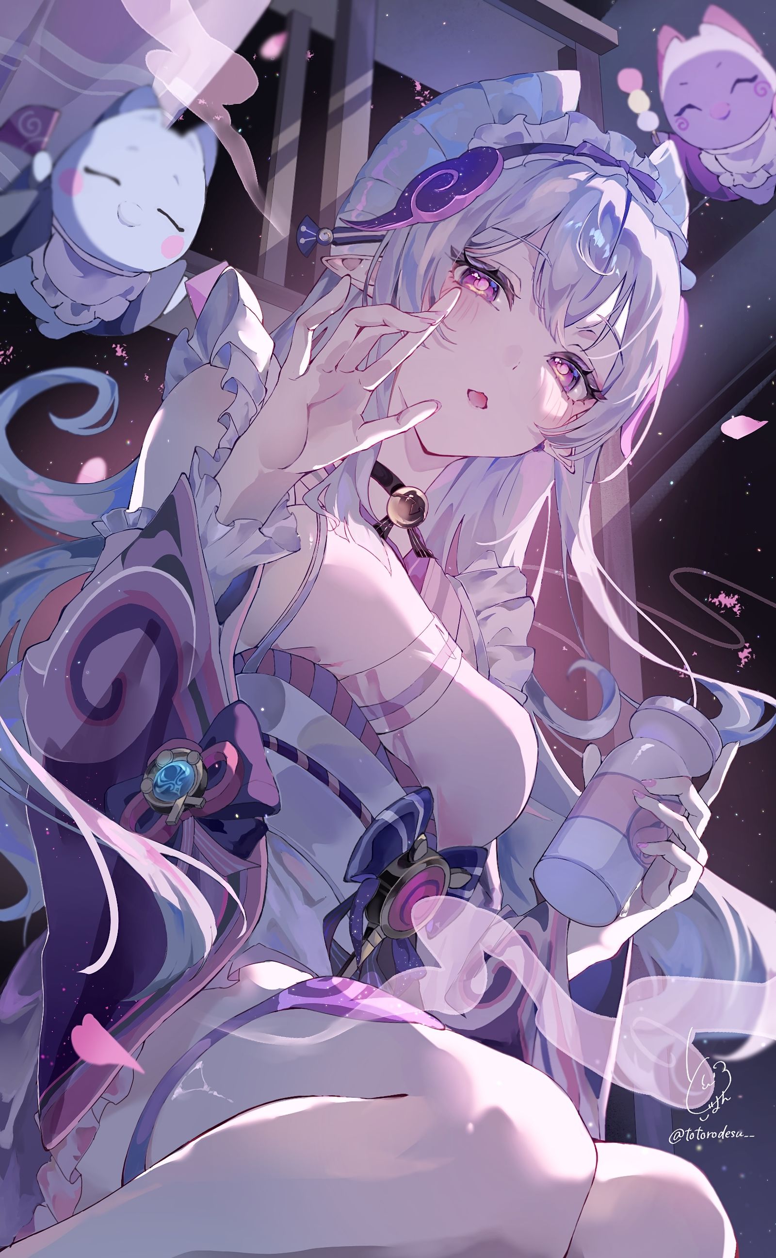 「目を開けちゃダメだぞ♡」插画图片壁纸