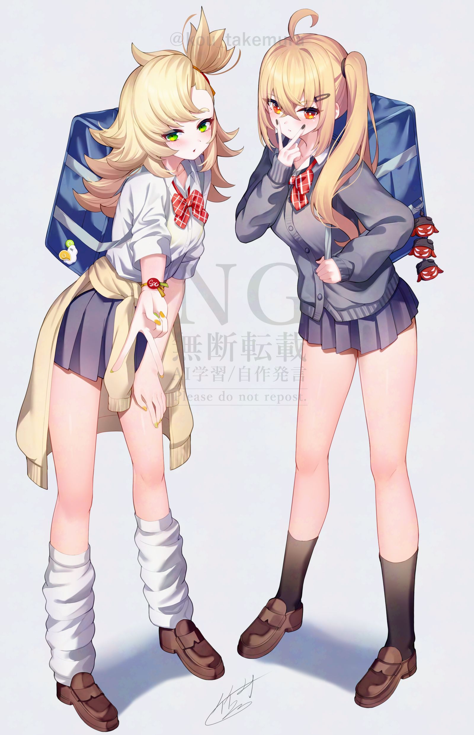 制服のパイパーちゃんとルーシー様插画图片壁纸