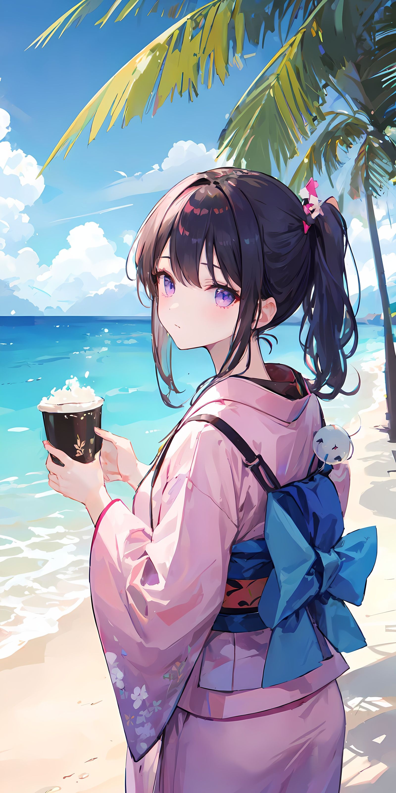 海滩插画图片壁纸