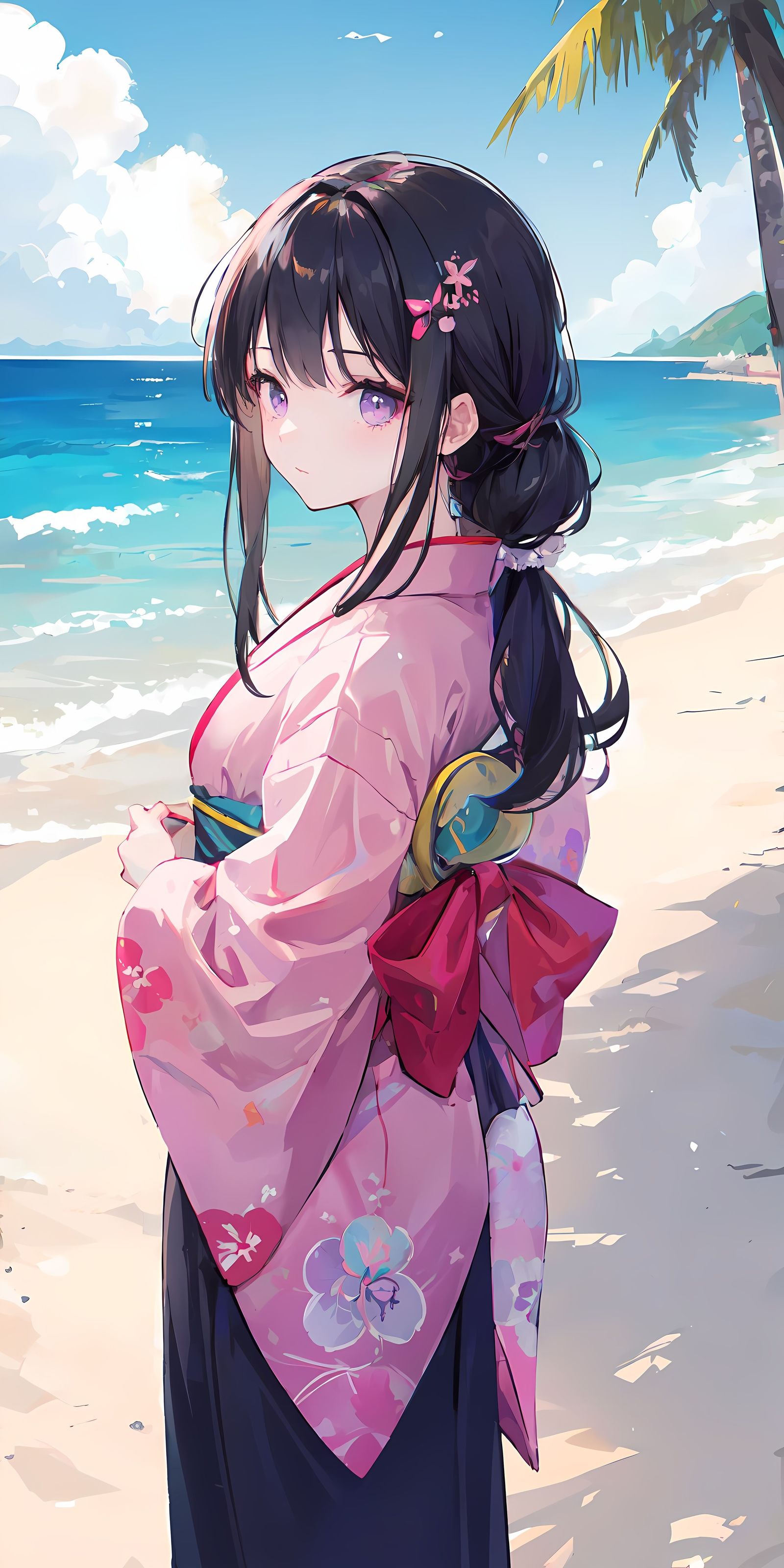 海滩插画图片壁纸