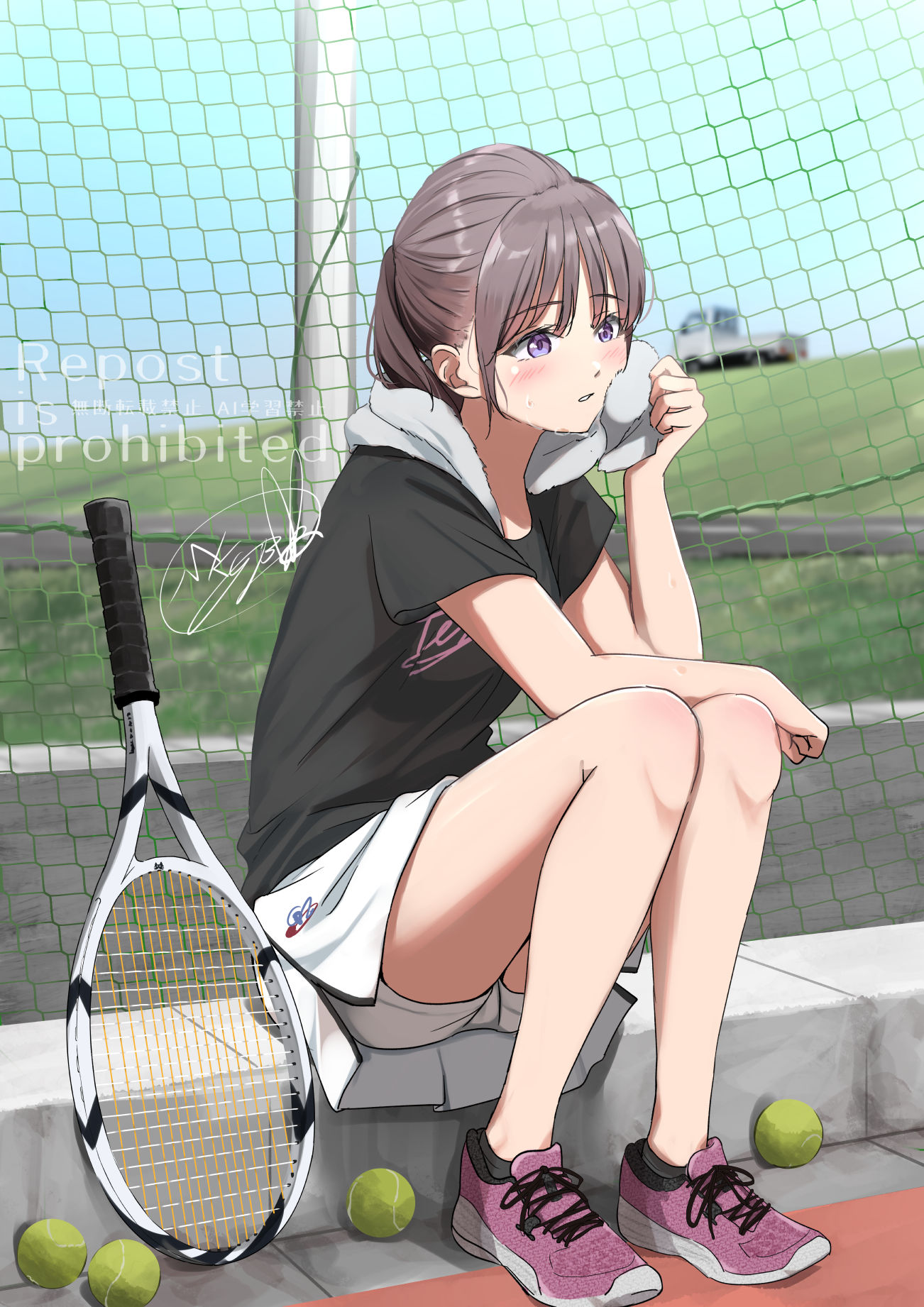 テニス女子插画图片壁纸