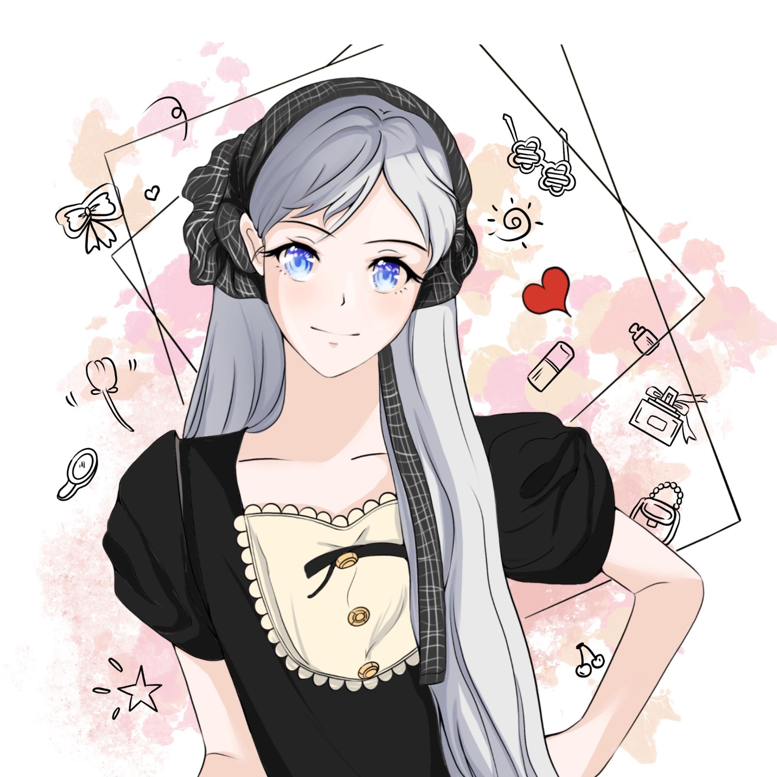 银发少女头像同人高清图