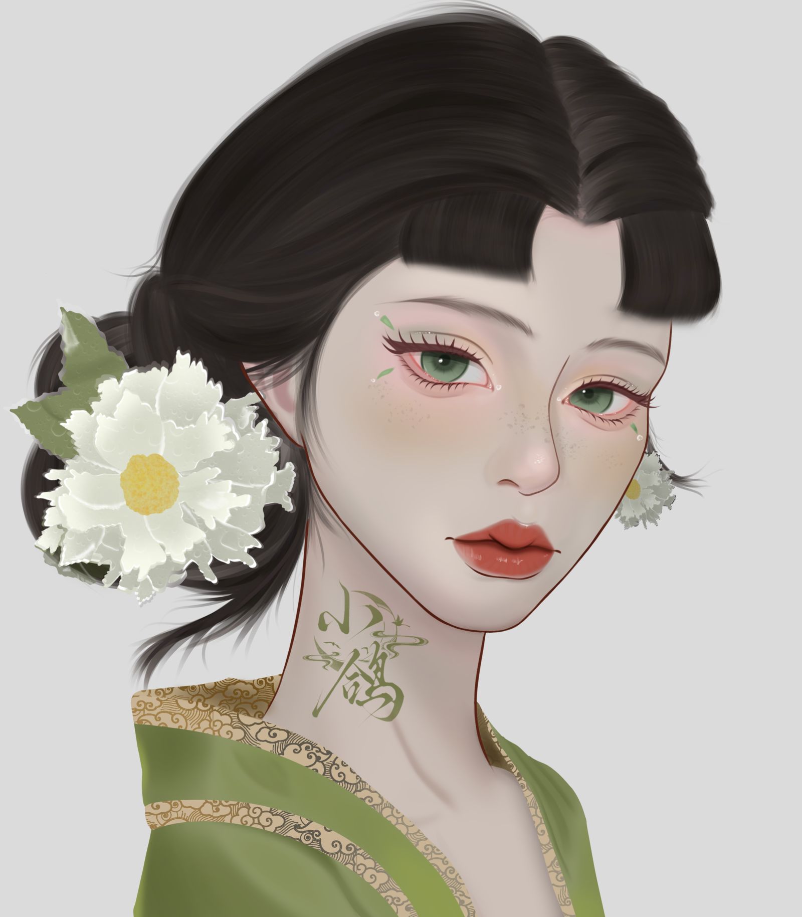 荼蘼花-半厚涂头像手绘头像