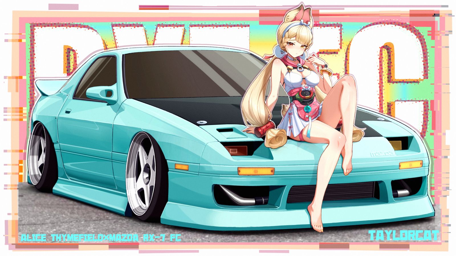 爱丽丝×RX-7 FC插画图片壁纸