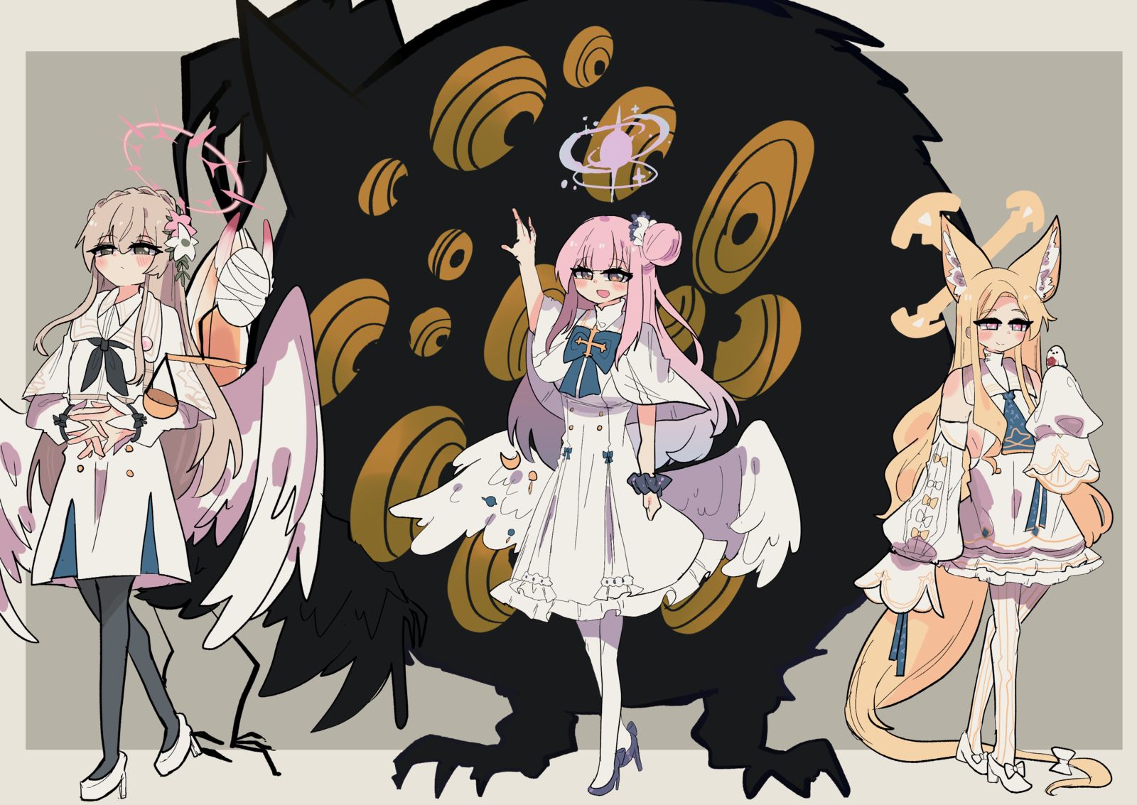 一羽でちゅん二羽でちゅんちゅん三羽揃えば…插画图片壁纸