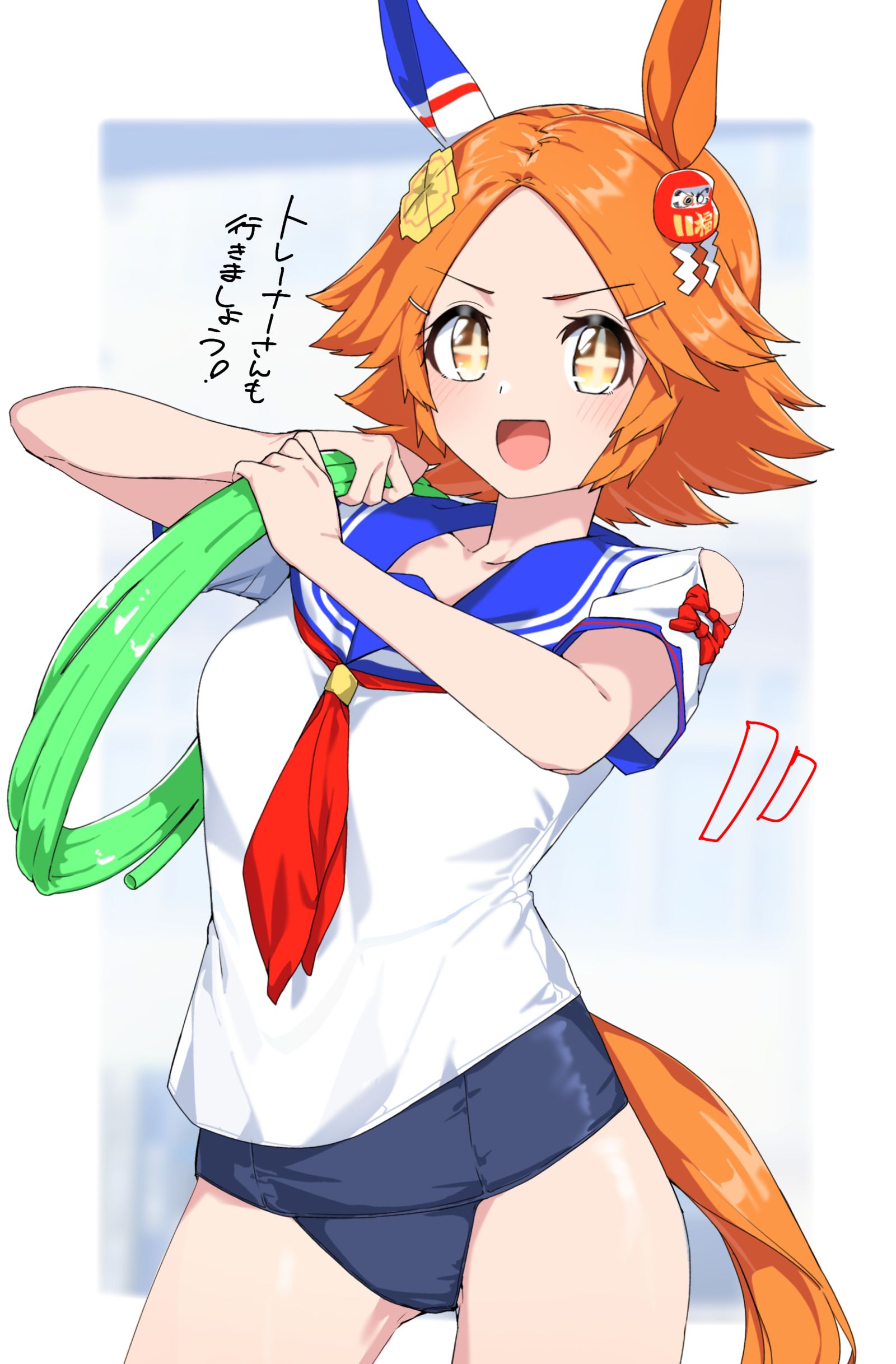 プール掃除フクちゃん插画图片壁纸