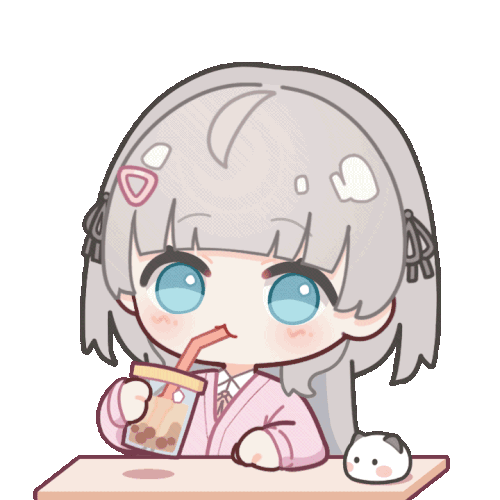 喝奶茶-表情包Q版