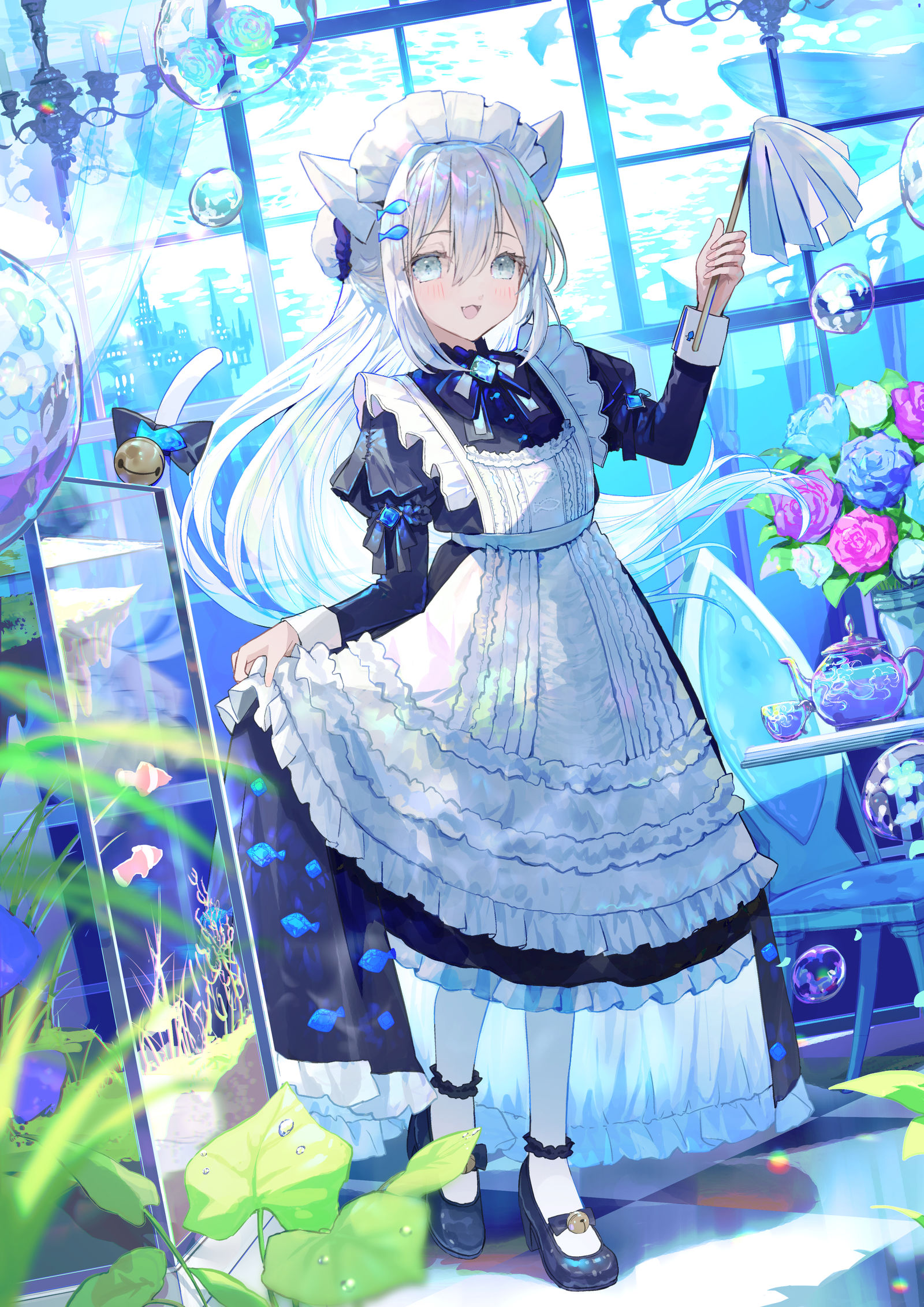 海底屋敷の白猫メイド