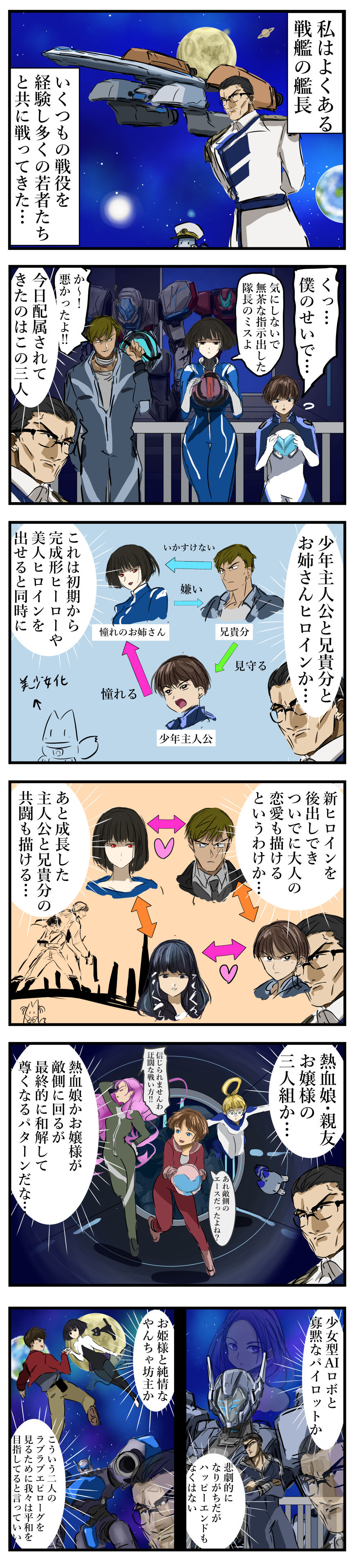 見守るのが趣味の艦長。