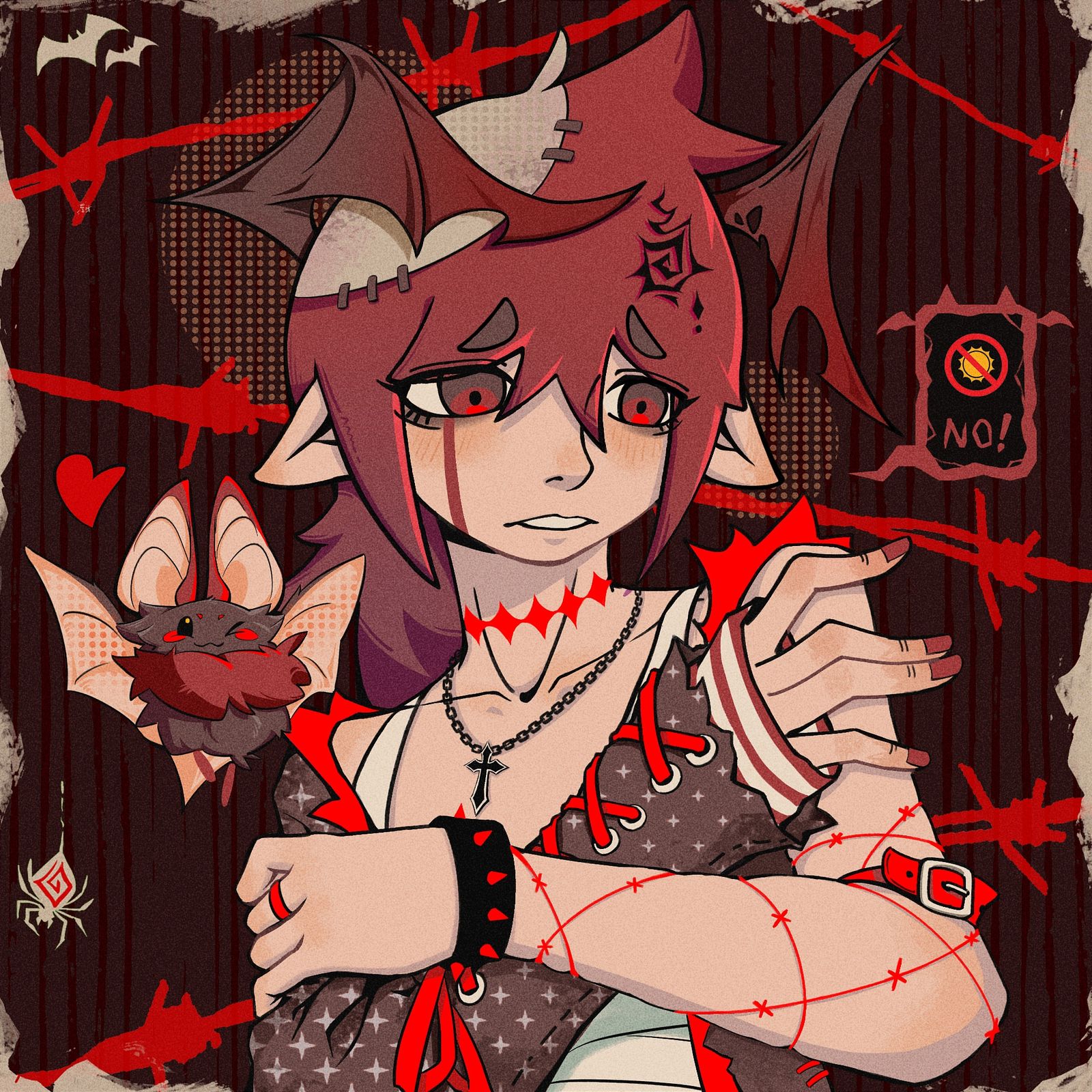 我的动物朋友——蝙蝠插画图片壁纸