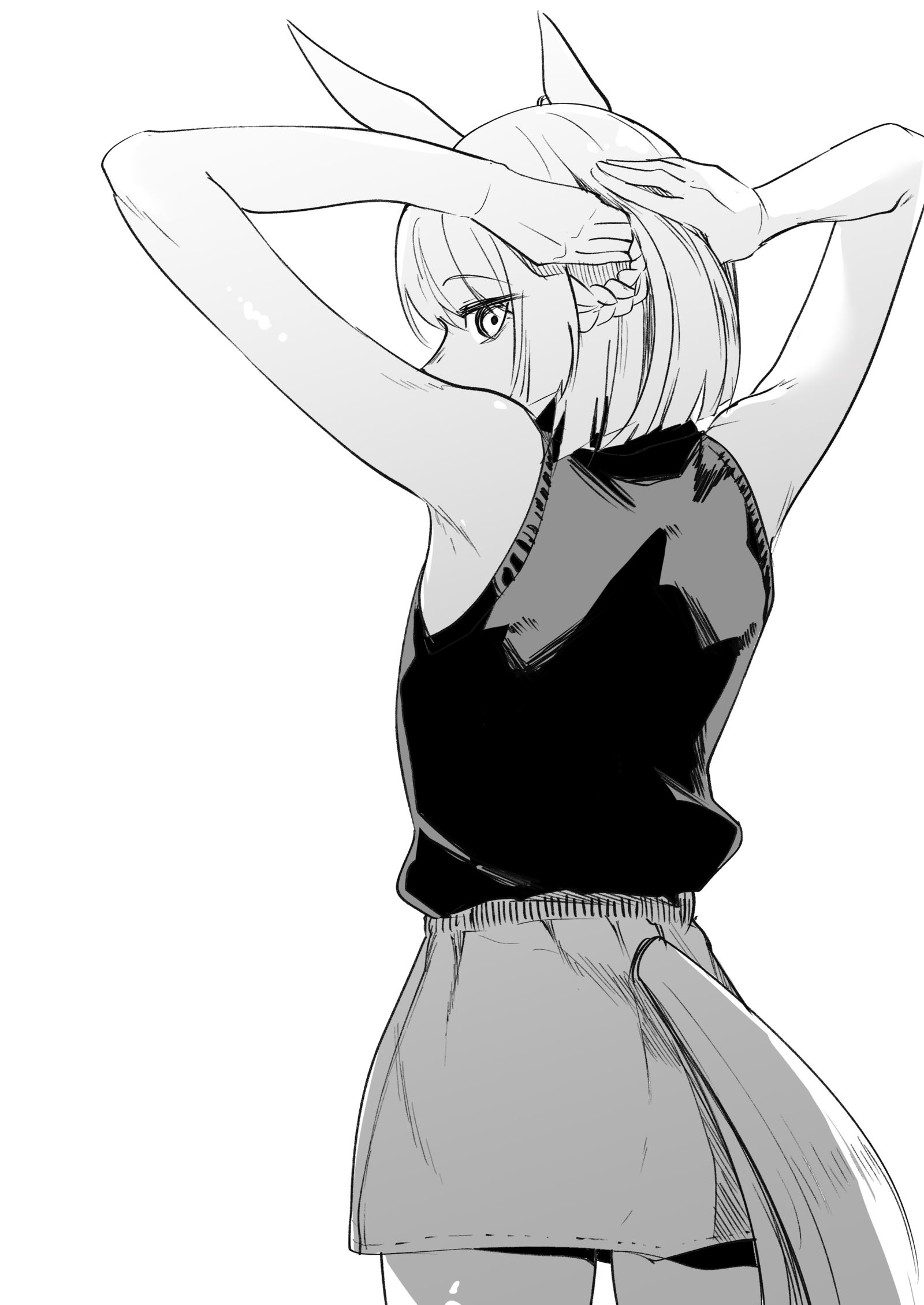 髪結びマーチ插画图片壁纸