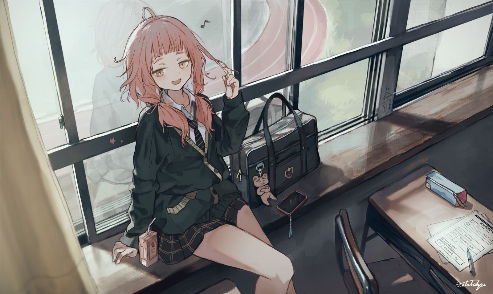 放課後トーク插画图片壁纸