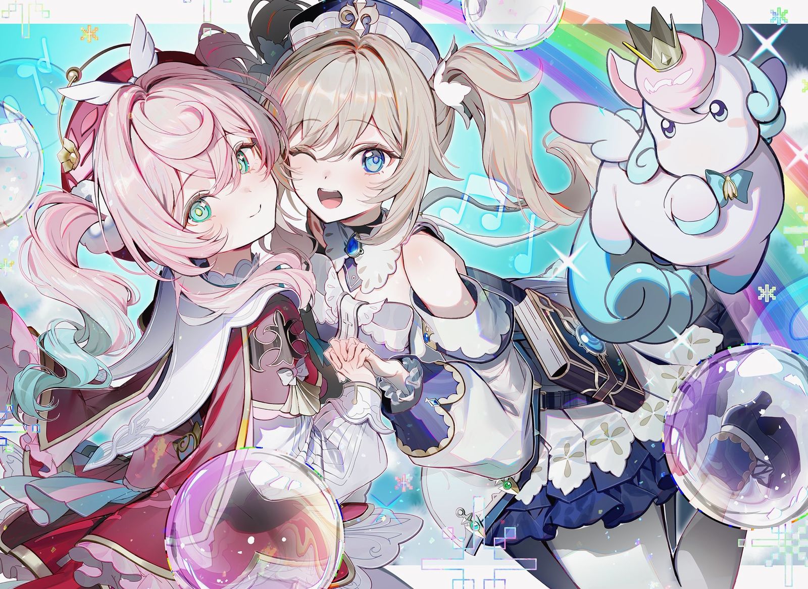 ツインテ×ヒーラー組 插画图片壁纸