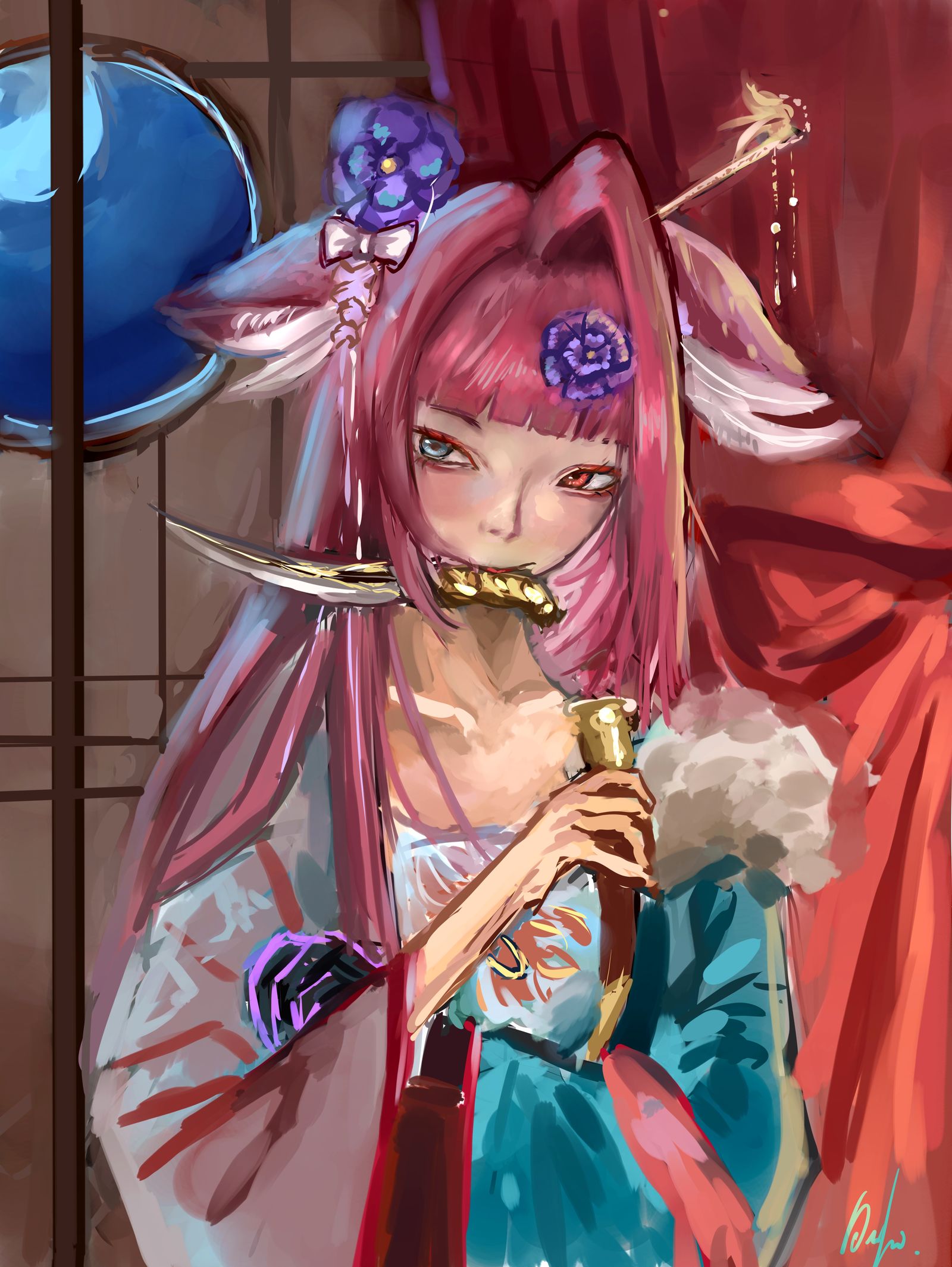 原创猫女-插画厚涂