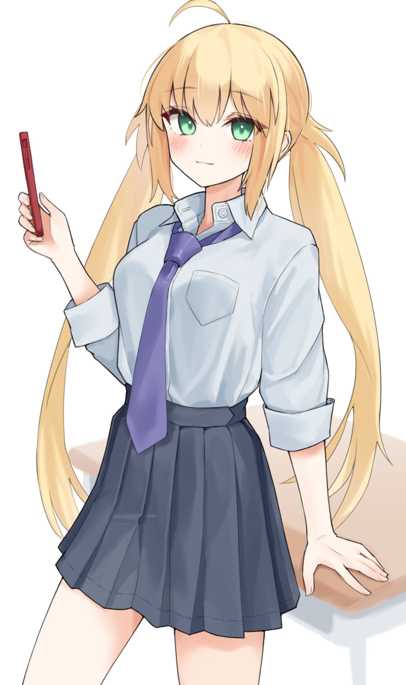 制服アルトリアキャスターちゃん插画图片壁纸