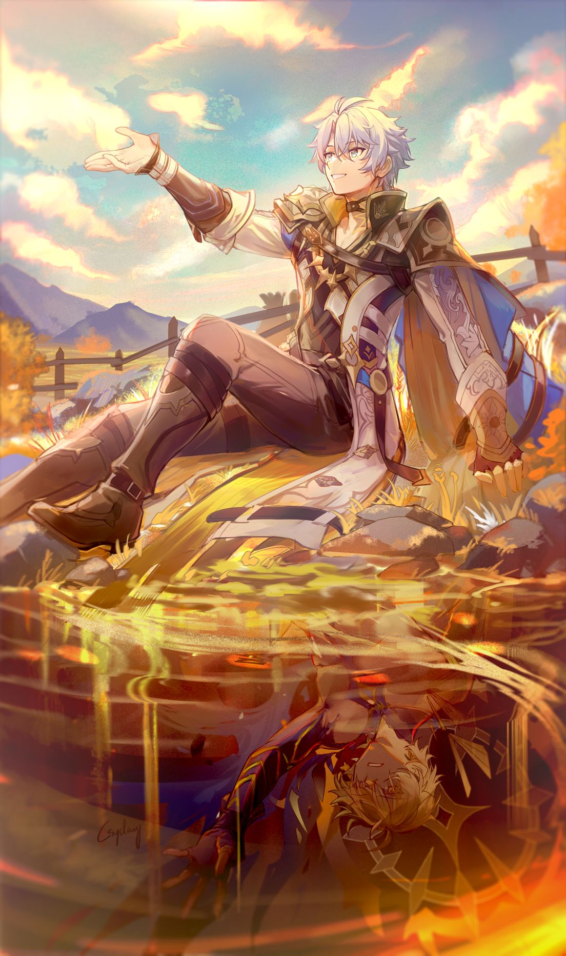 沈む插画图片壁纸