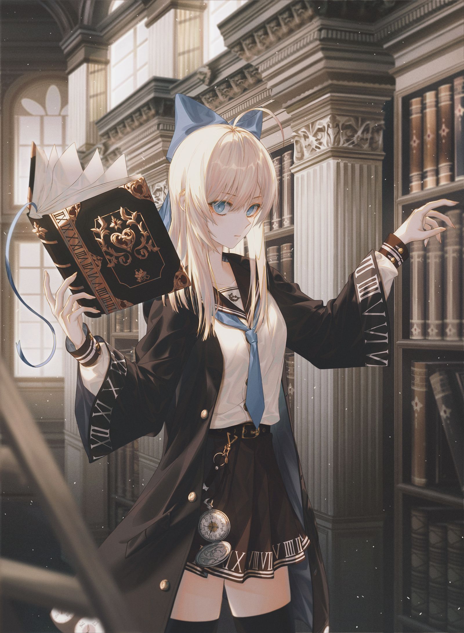 放課後 図書館-少女原创