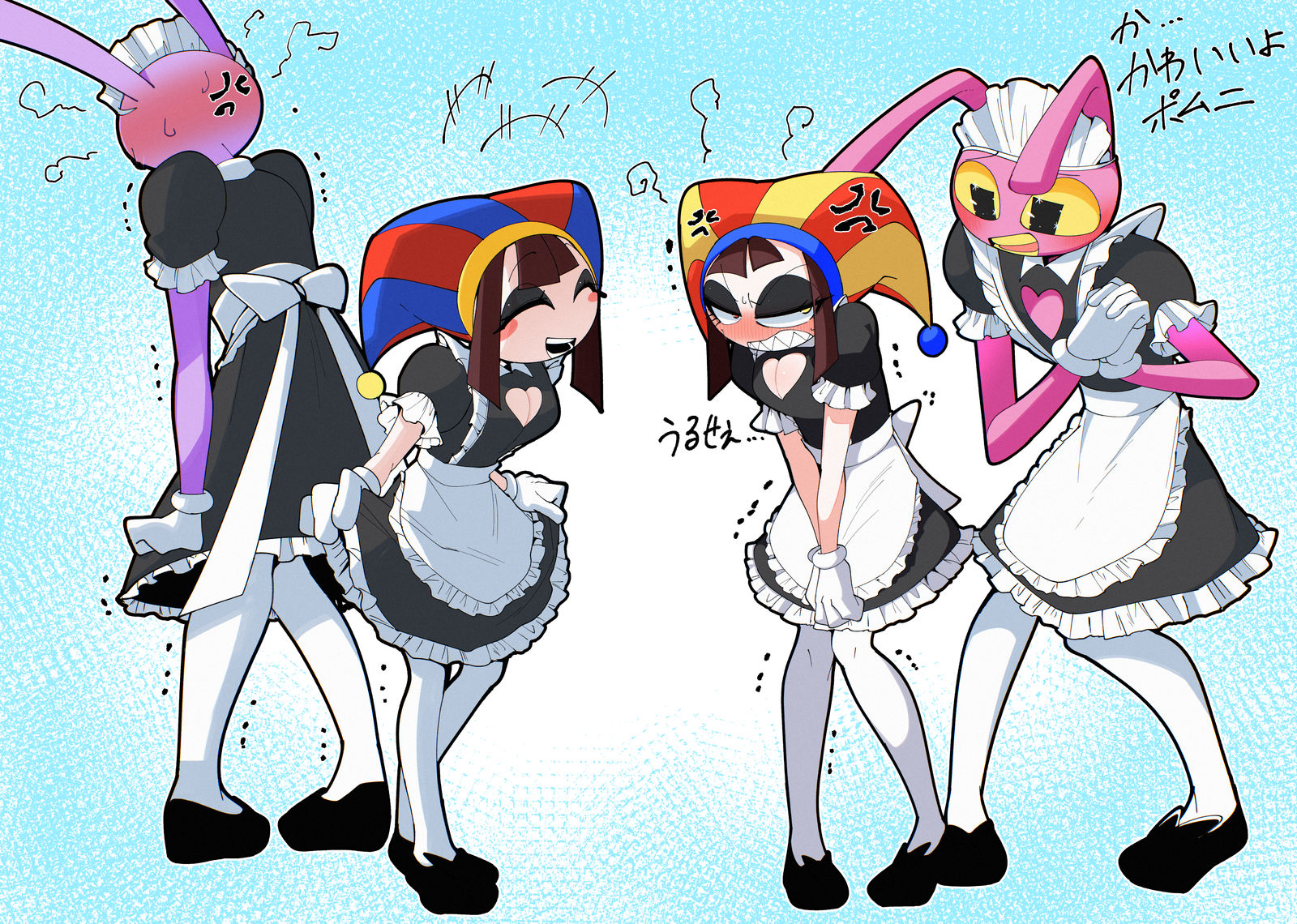 みんなでメイド服插画图片壁纸