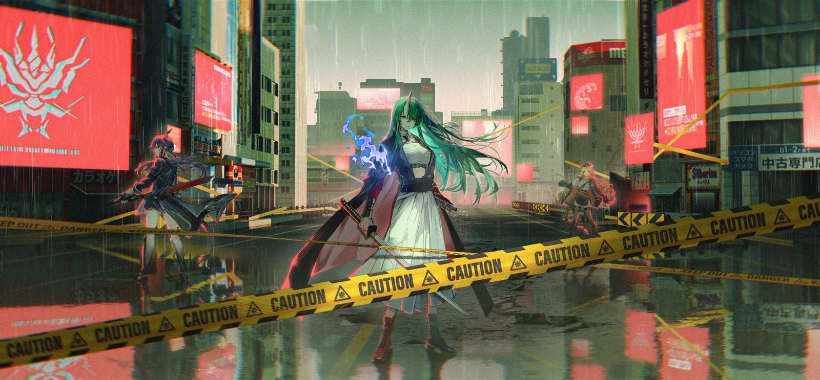 龙门三人组插画图片壁纸