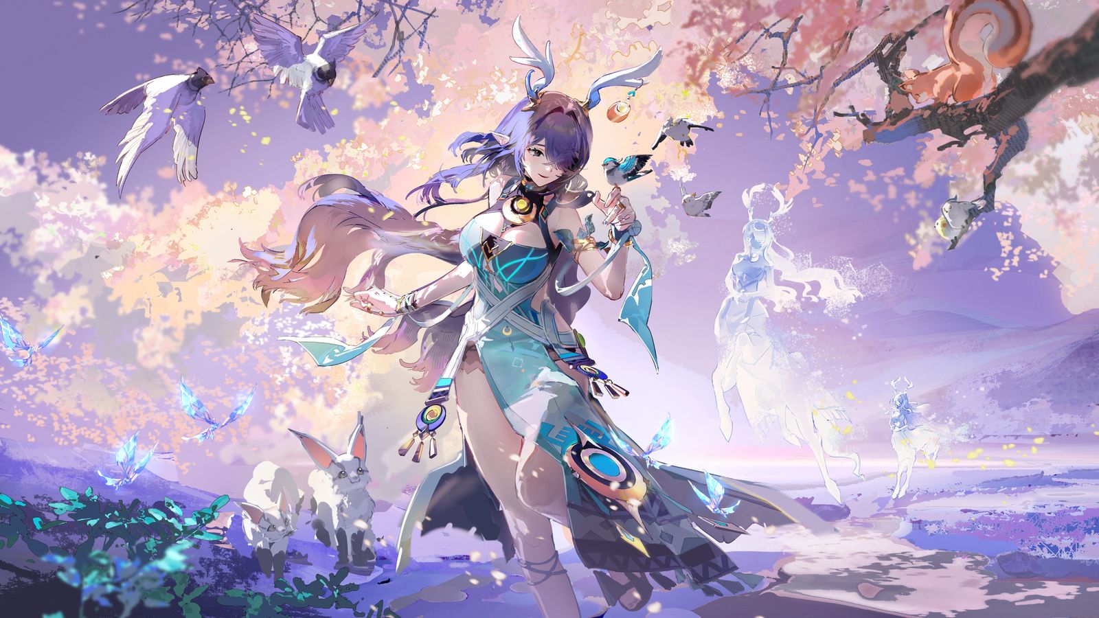 ✨晨曦的鹿灵插画图片壁纸