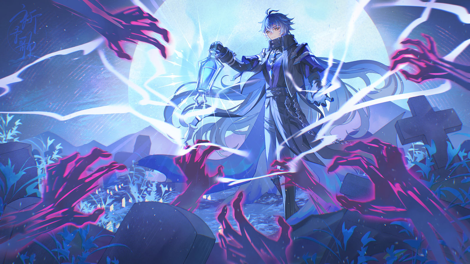 执灯人插画图片壁纸