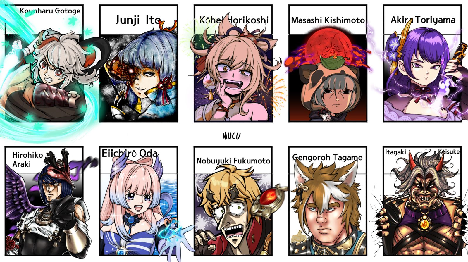 여러 작화별로 그린 이나즈마 캐릭터