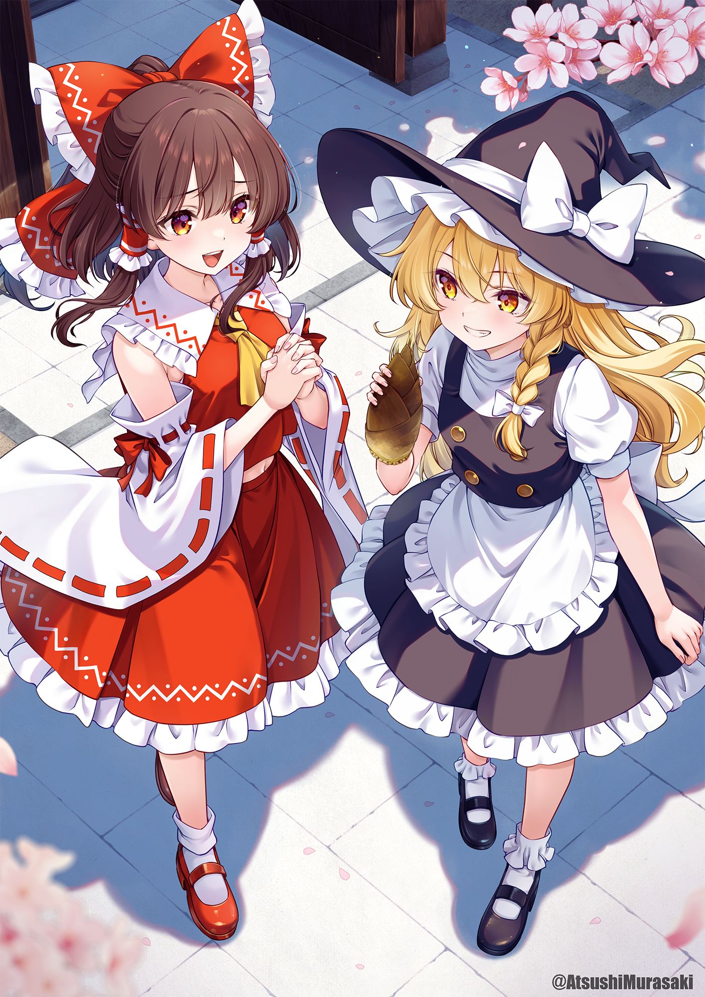 春の霊夢と魔理沙