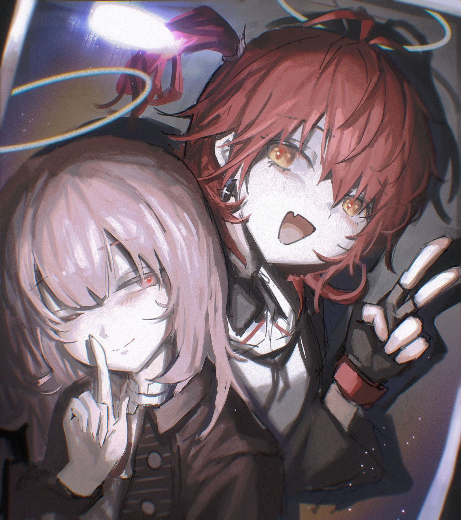 姉妹写真插画图片壁纸