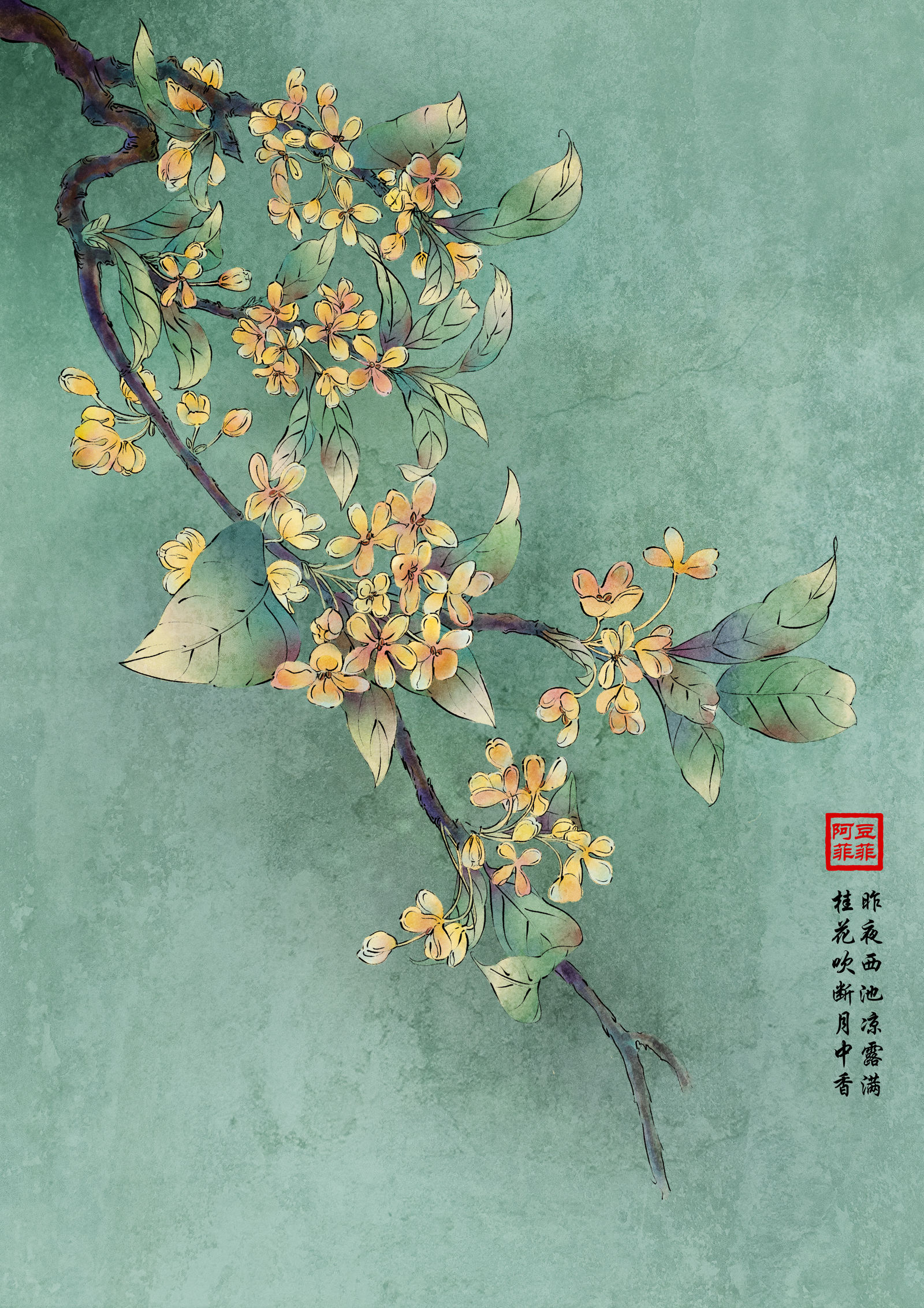 桂花古风插画头像同人高清图