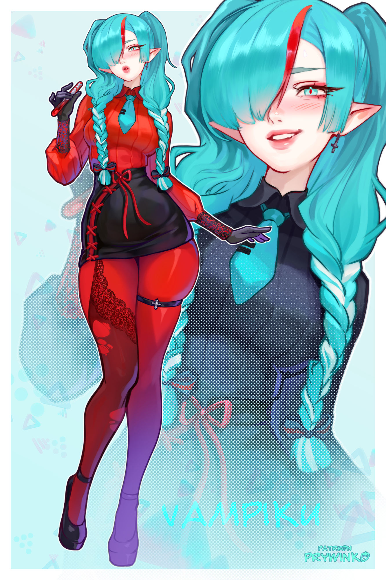 Vampiku - Miku Vampire插画图片壁纸