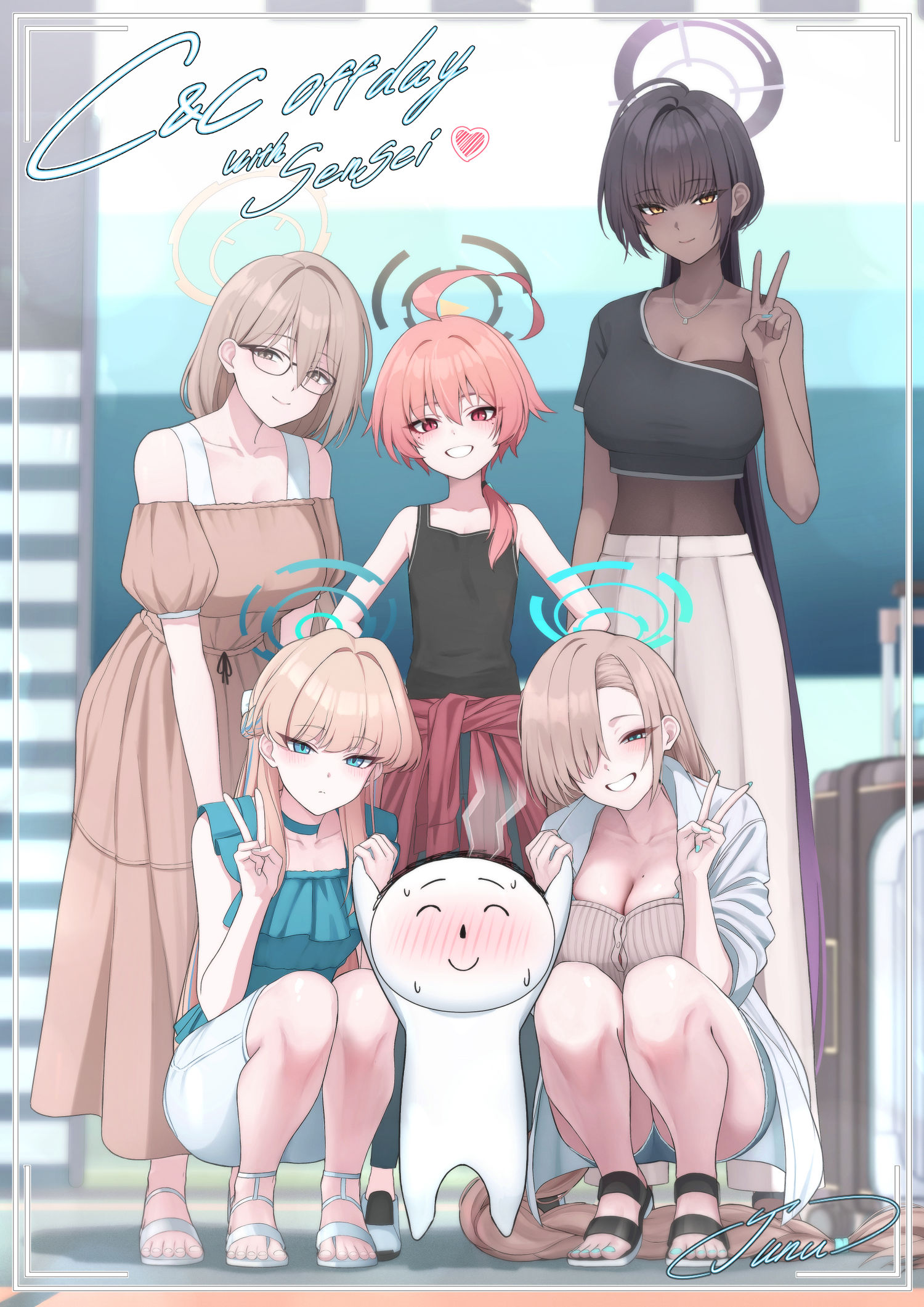 C&C Offday - 선생님과 기념사진插画图片壁纸