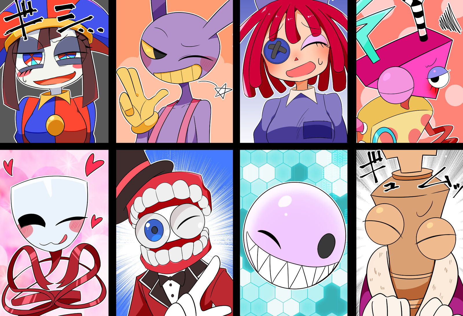 ウィンクして❤插画图片壁纸