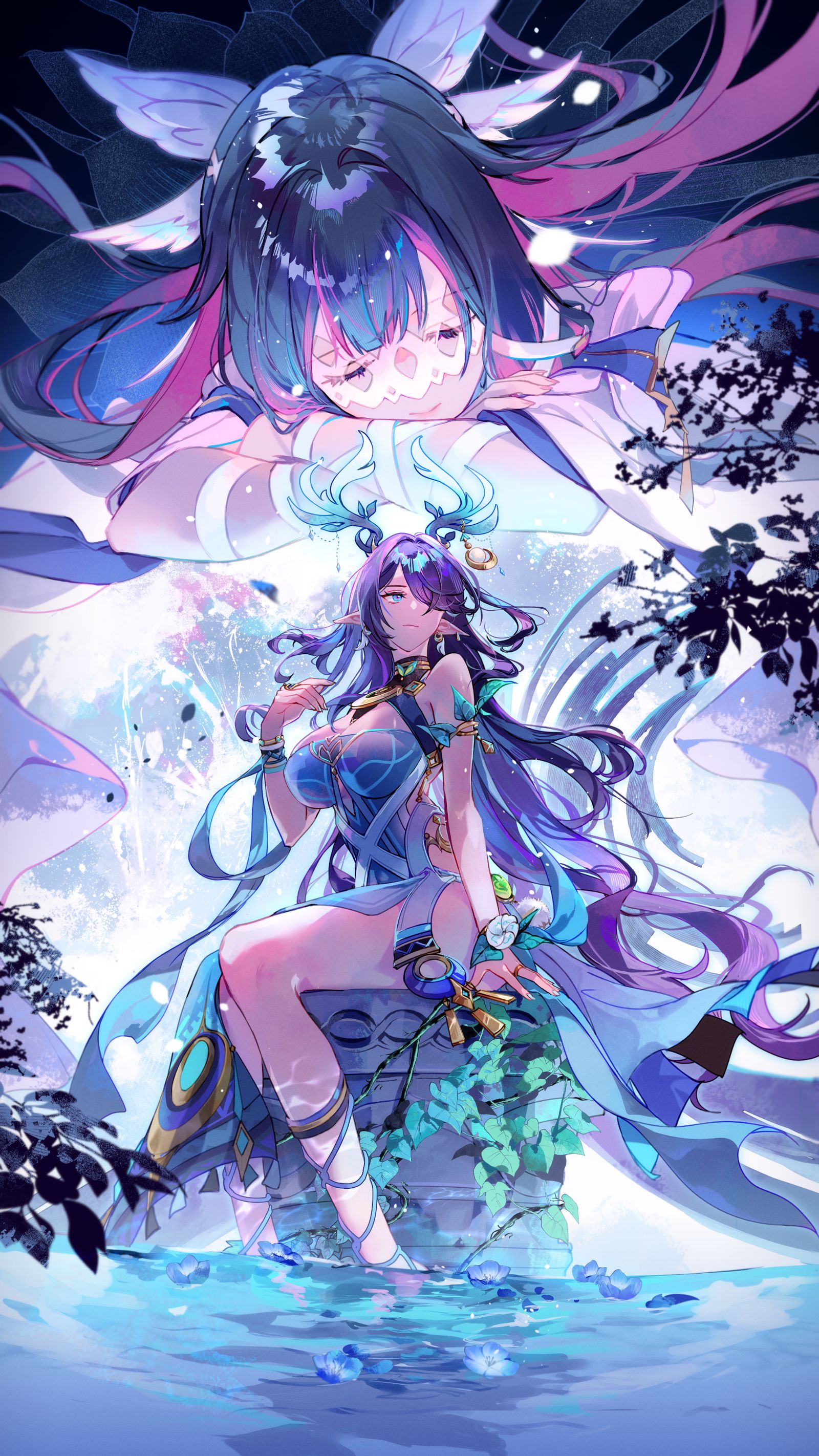 月光の照らす先插画图片壁纸