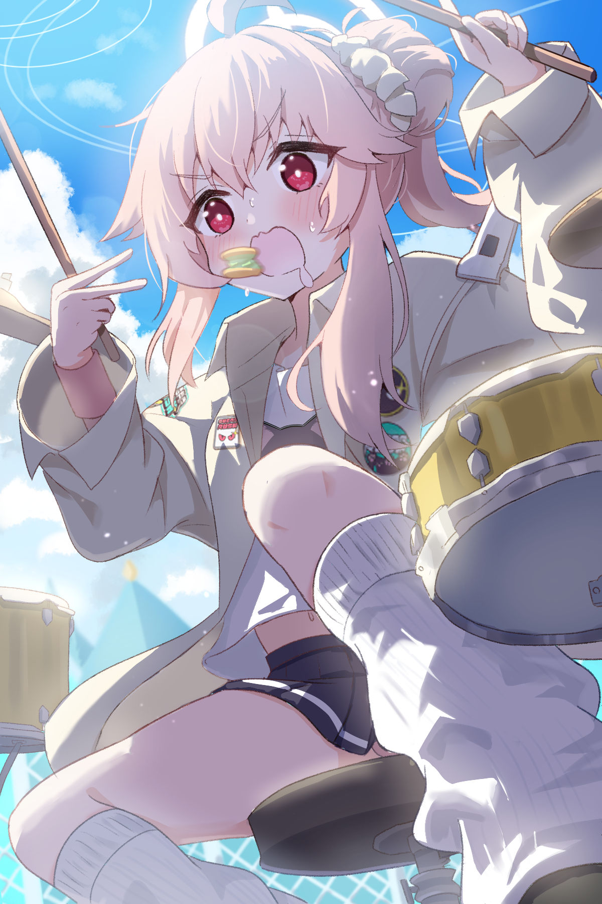 演奏中の糖分補給插画图片壁纸