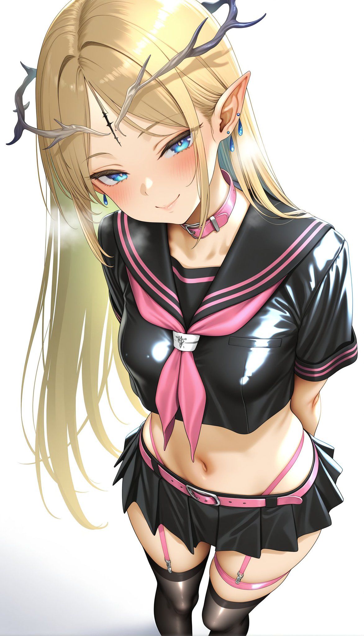 皮衣水手服插画图片壁纸