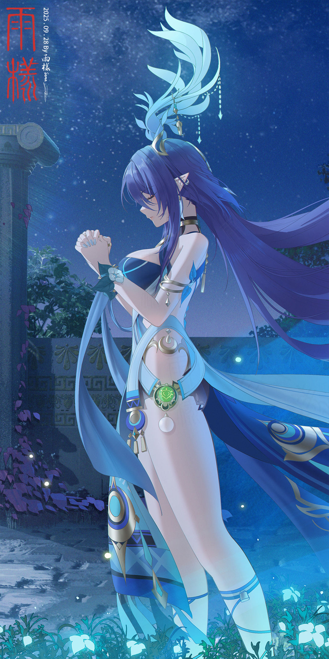 月神保佑 不论日夜插画图片壁纸