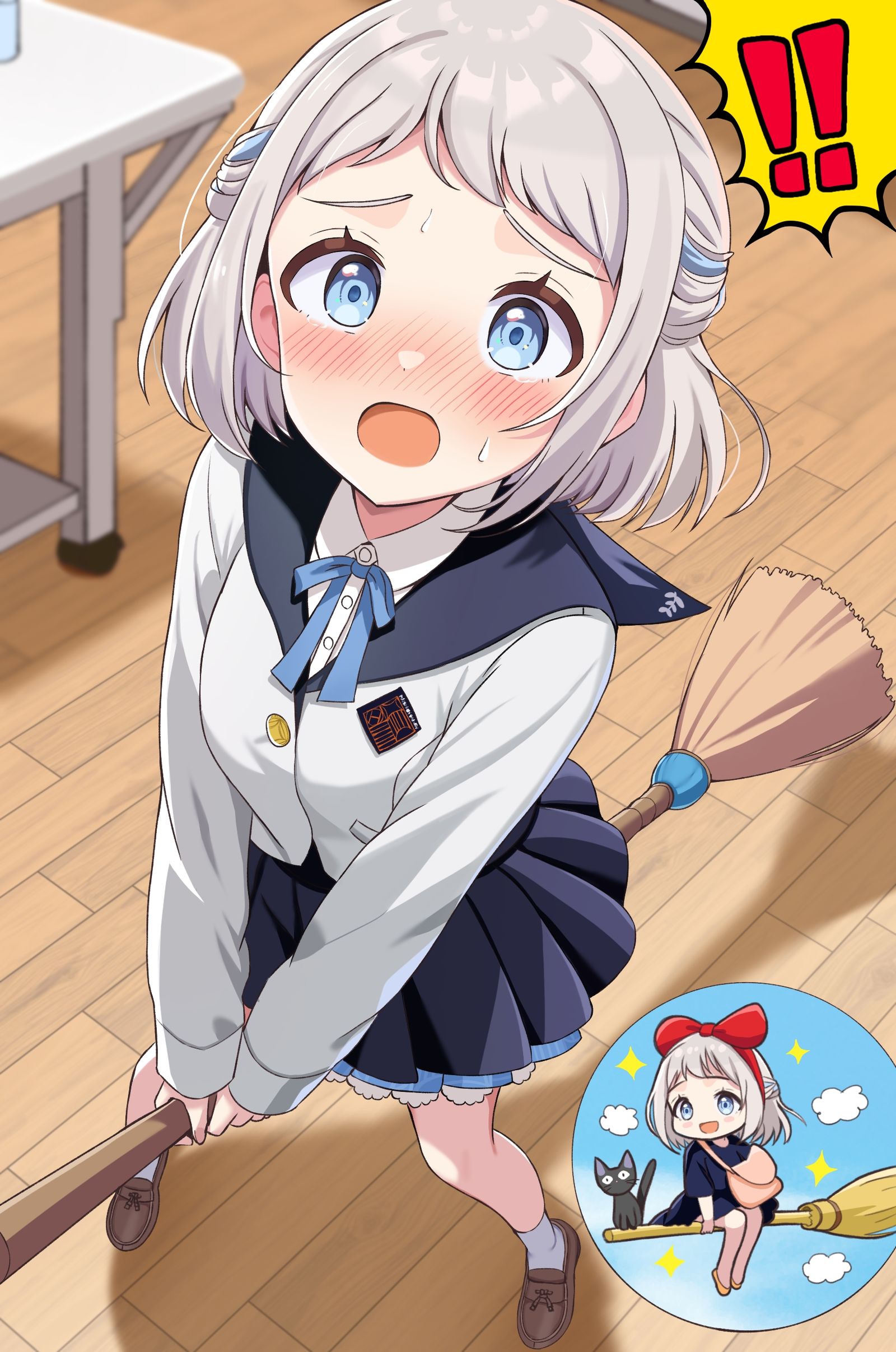 箒にまたがって魔女のマネしてたのがバレてしまったリーリヤ头像同人高清图